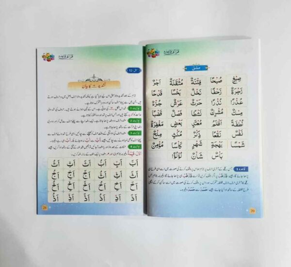 مخارج الحروف اور مختصر قواعدِ تجوید پر مشتمل قاعدہ Imported Paper - 4 Color Printing - Pages 62
