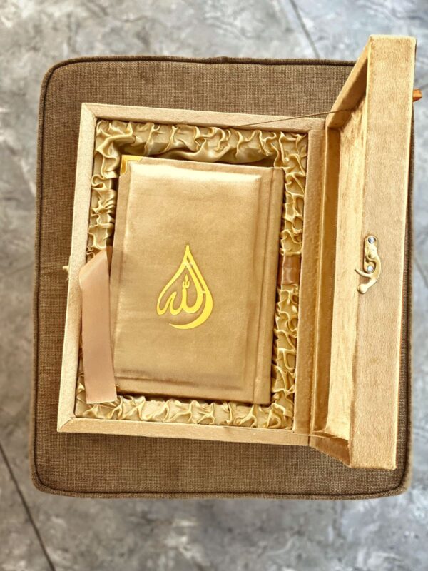 Fancy Velvet Quran e Pak With Wooden Rehl Box